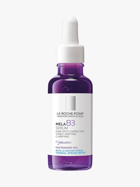 La Roche-Posay Mela B3 Dark Spot Corrector Serum in branded drip component on a light gray background