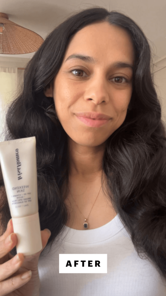Shipin after applying the Iris  Romeo Weekend Skin SPF 50  Vitamin C  Glow